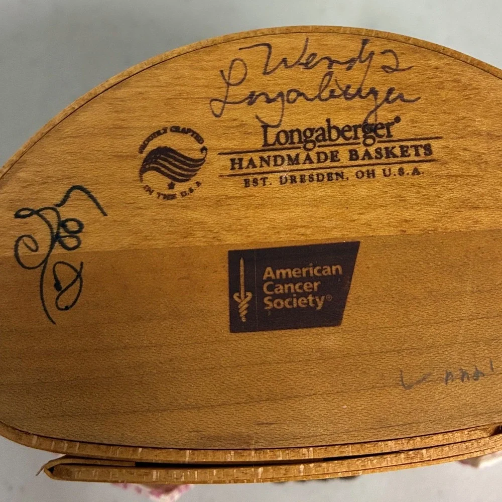 Longaberger 2007 Horizon of Hope Basket Lid Liner Protector Pink Ribbon‎ USA